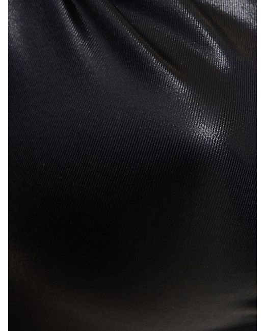 DSquared² Black Draped Matte Lycra Balconette Bikini Top