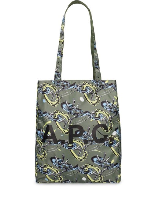 A.P.C. Green Lou Reversible Tote Bag