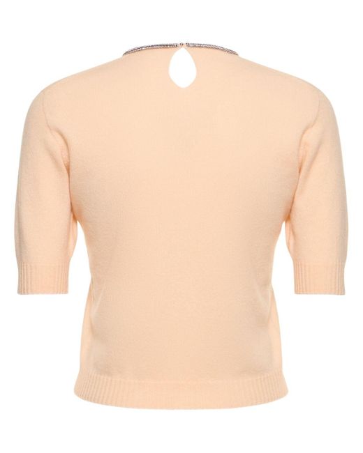 Giorgio Armani White Single Jersey Embellished Top