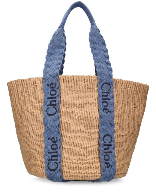 Chloé Multicolor Raffia Shoulder Bag