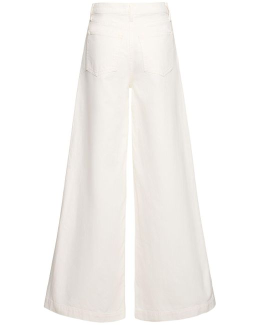 Nili Lotan White Rolland Wide Cotton Jeans