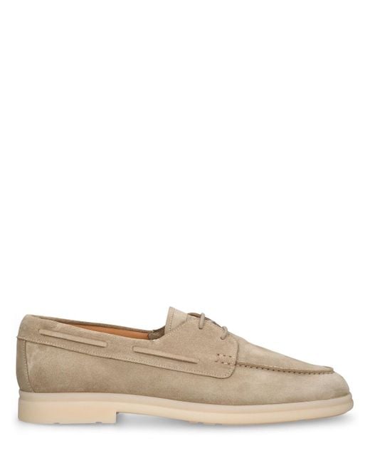 Church's Brown Morley Suede Lace-up Boat Shoes for men