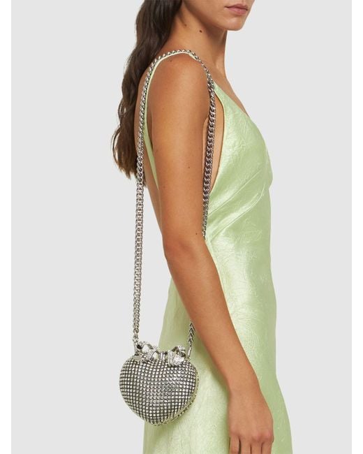 Self-Portrait White Clutch Mit Kristallen "heart"