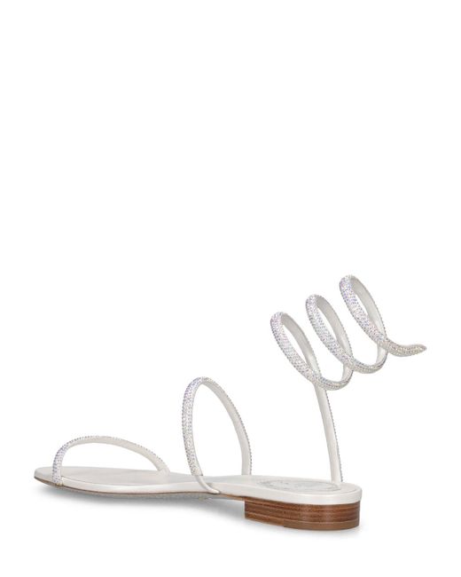Sandali in raso con decorazioni 10mm di Rene Caovilla in White