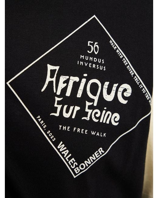 Wales Bonner Black Seine Organic Cotton T-shirt for men