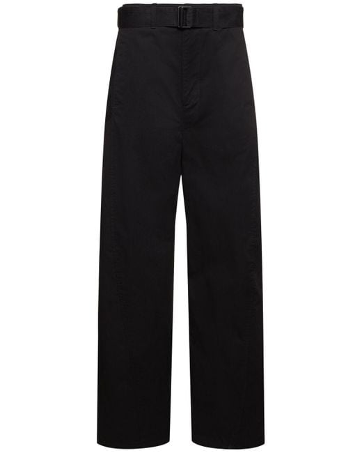 Pantalon torsadé en coton & ceinture Lemaire en coloris Black