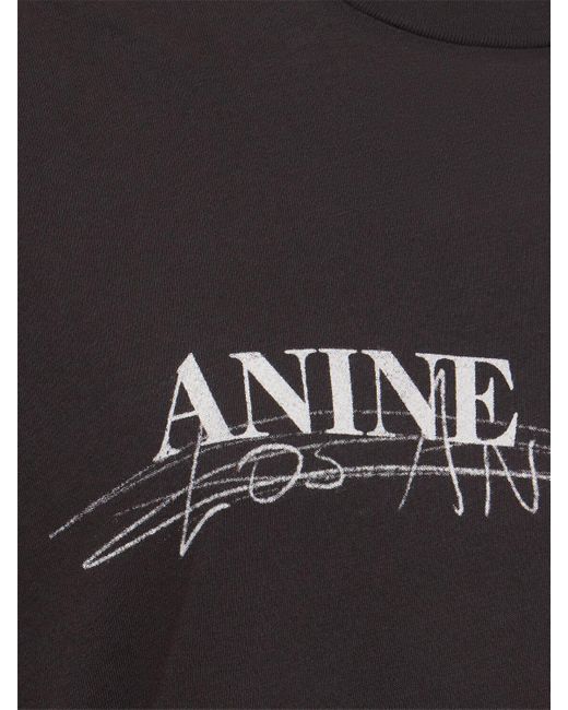 Anine Bing Black T-shirt Aus Baumwolle "walker Doodle"