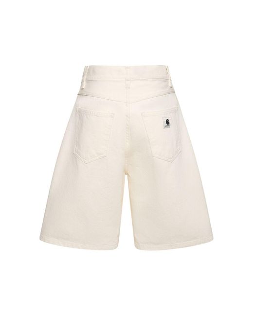 Carhartt White Brandon Loose Fit Cotton Shorts
