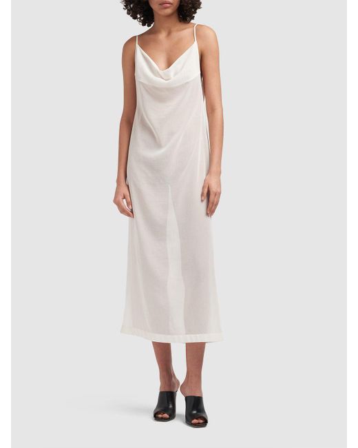 Bottega Veneta White Light Cotton Long Dress