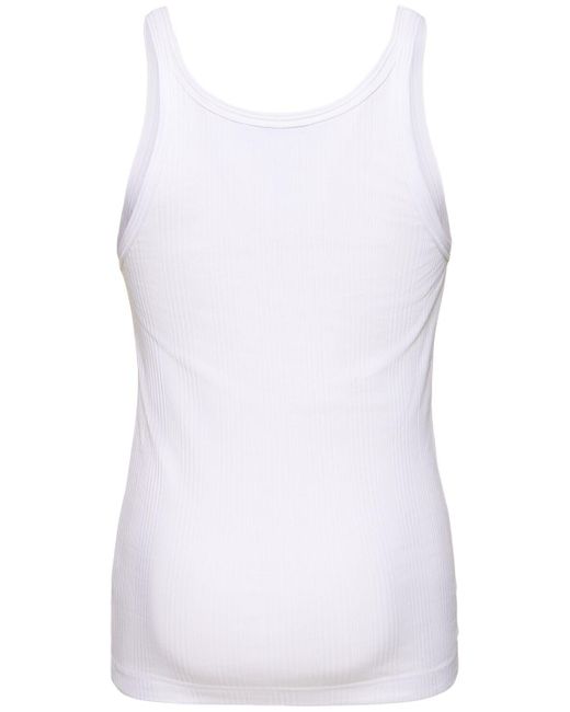 Dolce & Gabbana Tanktop Aus Geripptem Baumwolljersey in White für Herren