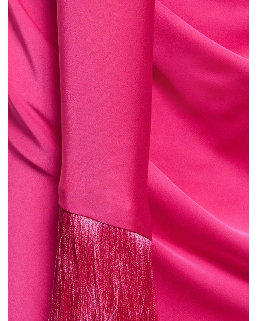 Robe midi asymétrique à franges PATBO en coloris Pink