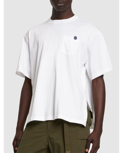 Sacai White Cotton Jersey T-Shirt for men