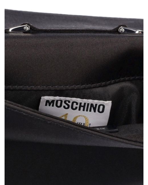 Moschino Black Still Life With Heart Satin Bag