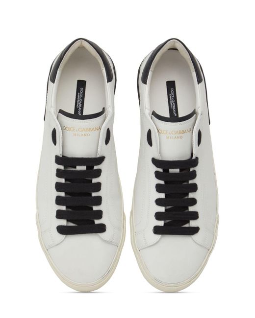 Dolce & Gabbana Nappa Leder Portofino -Sneaker in White für Herren