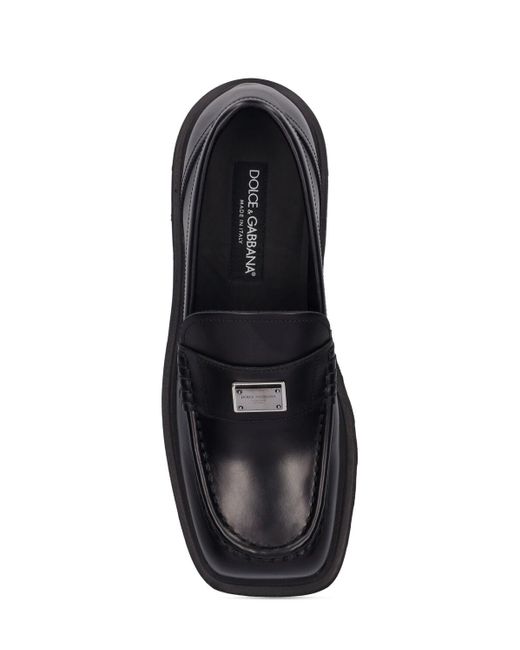 Flâneurs noirs à ferrure à logo Dolce & Gabbana en coloris Black