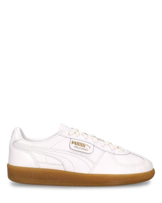 PUMA White Palermo Premium Sneakers