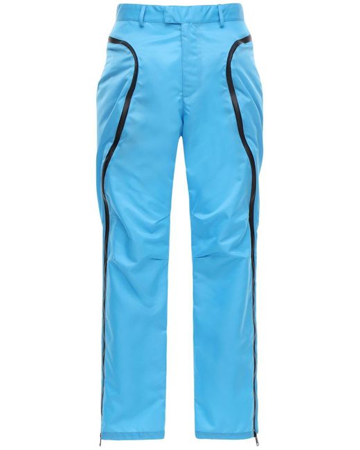 Bottega Veneta Blue Nylon Gabardine Pants for men