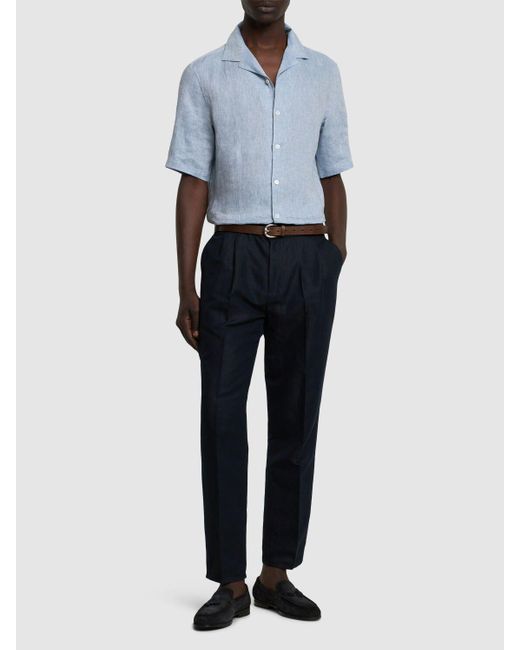 Uomo Camicia di Brunello Cucinelli in Blue da Uomo