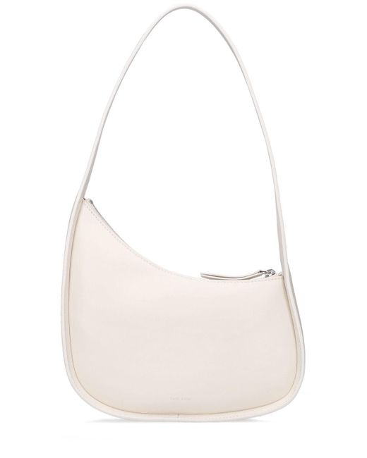 The Row Smooth Leather Half Moon Shoulder Bag in White | Lyst
