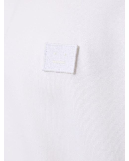 T-shirt nace face in cotone / patch di Acne in White da Uomo
