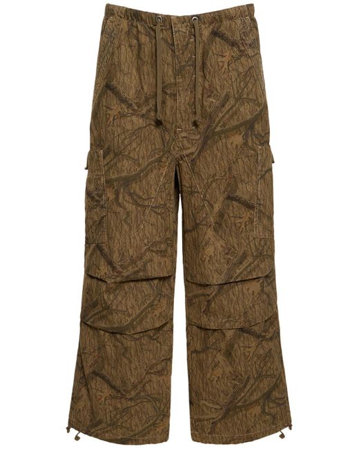 Jaded London Green Forest Camo Parachute Pants for men