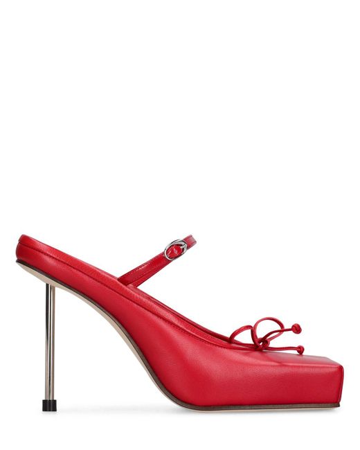 Jacquemus Red 95mm Leather High Heel Mules