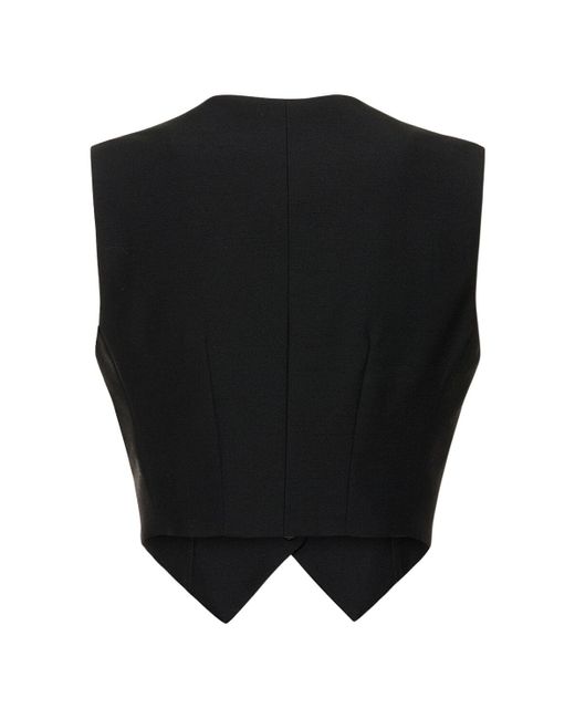 Stella McCartney Black Cropped Wool Vest