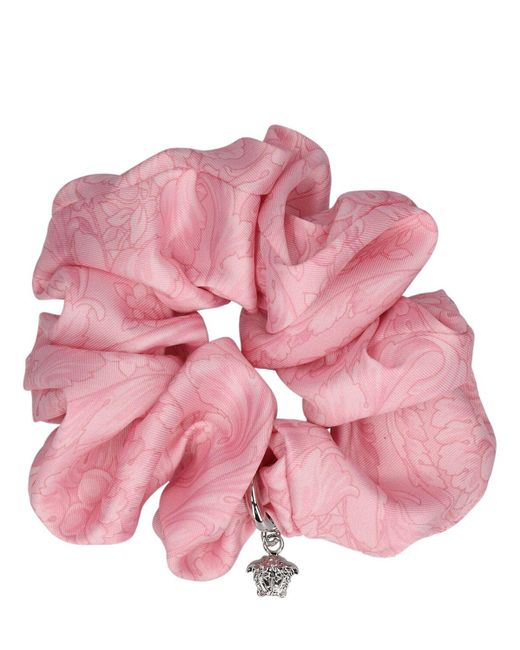 Versace Pink Jacquard-scrunchie
