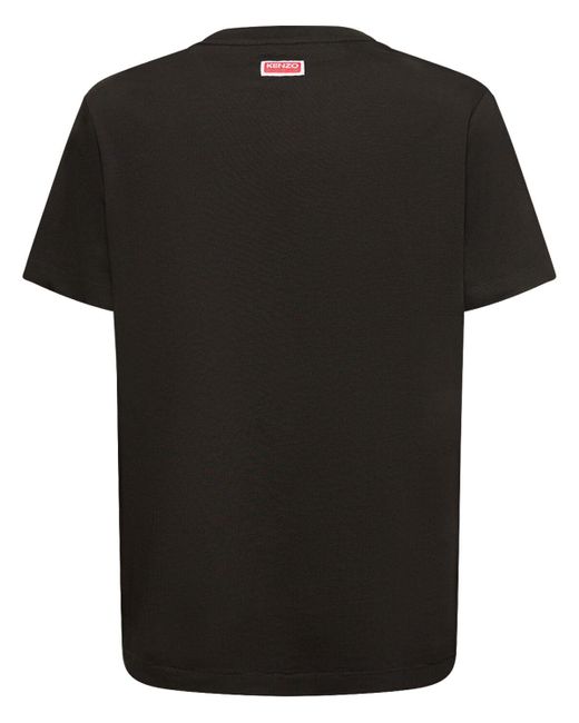 T-shirt loose en jersey de coton à logo imprimé KENZO en coloris Black