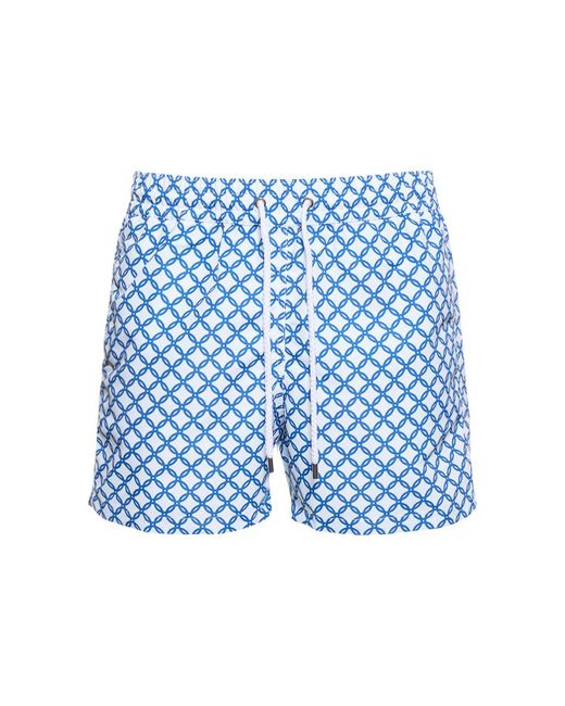 Frescobol Carioca Blue Trelica Print Tech Swim Shorts for men
