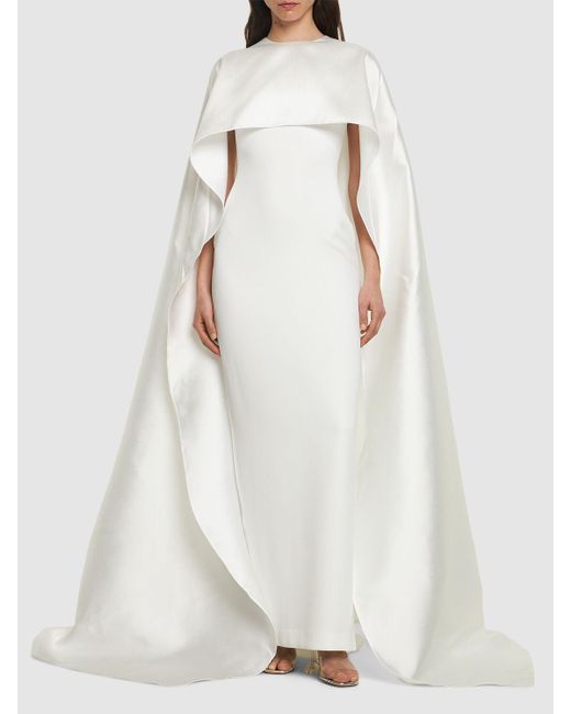 Leni woven crepe maxi dress di Solace London in White