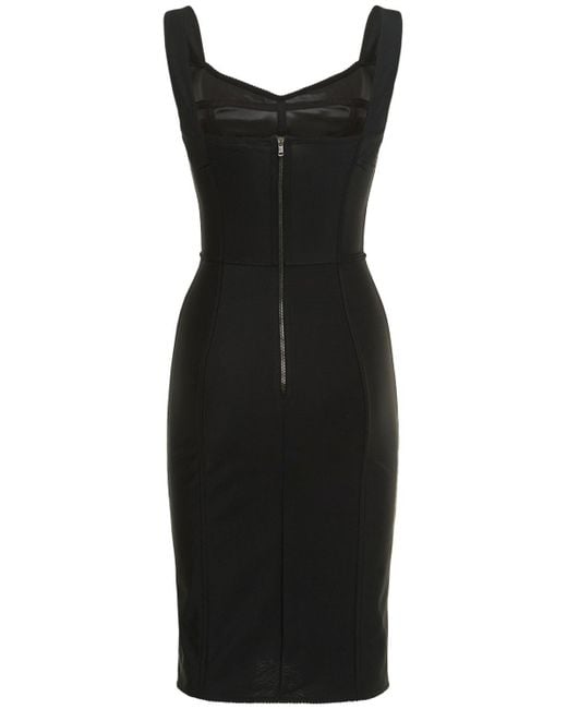 Dolce & Gabbana Black Korsett-minikleid Aus Satin Und Spitze