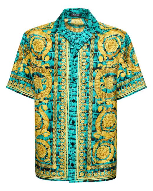 Versace Seidenhemd mit Barocco-Print in Multicolor für Herren