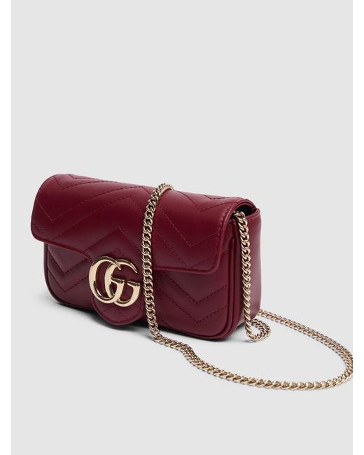 Gucci Purple Super Mini gg Marmont Leather Bag