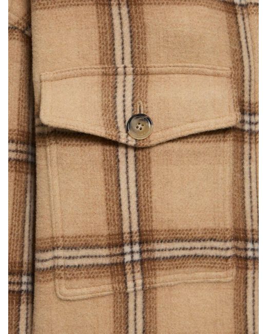 Cappotto fontizia in misto lana check di Isabel Marant in Natural