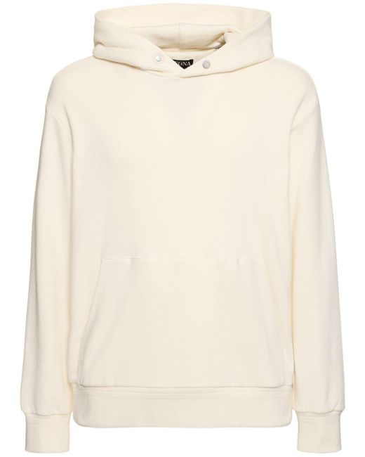 Zegna Natural Cotton & Cashmere Hoodie for men