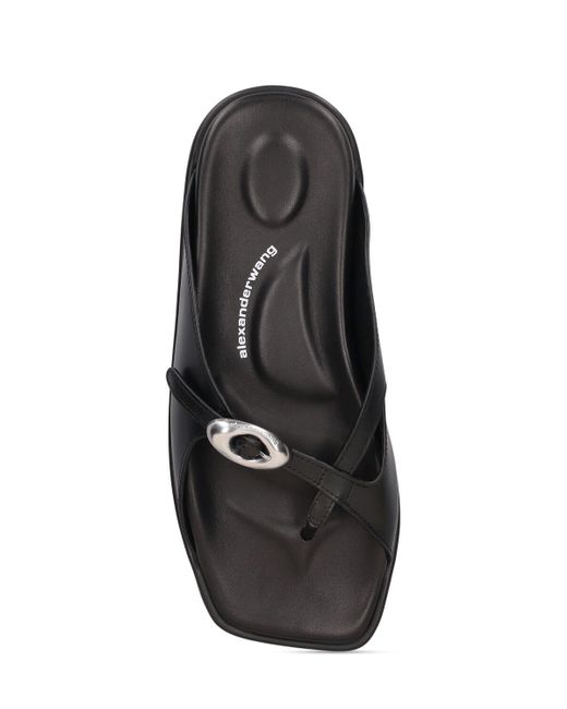 Alexander Wang Black 20mm Dome Leather Flatform Sandals