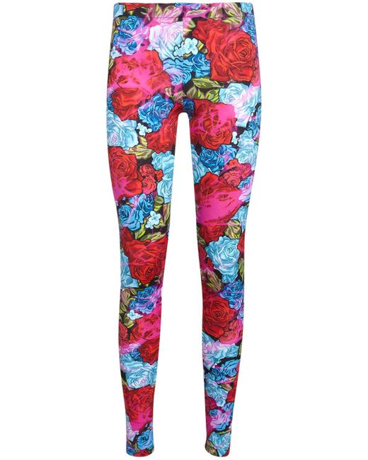 red versace leggings