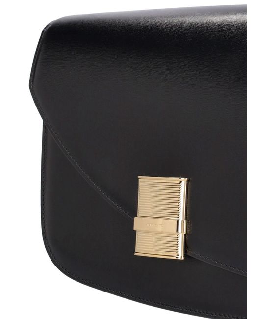 Ferragamo Black Medium Fiamma Leather Shoulder Bag