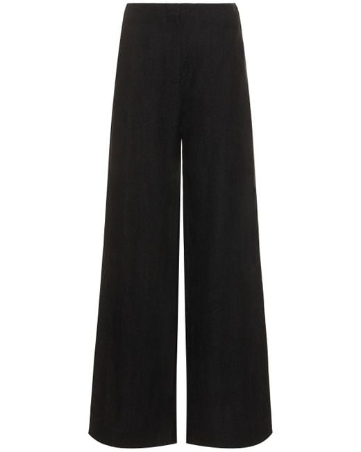 Pantalones anchos de lino St. Agni de color Black