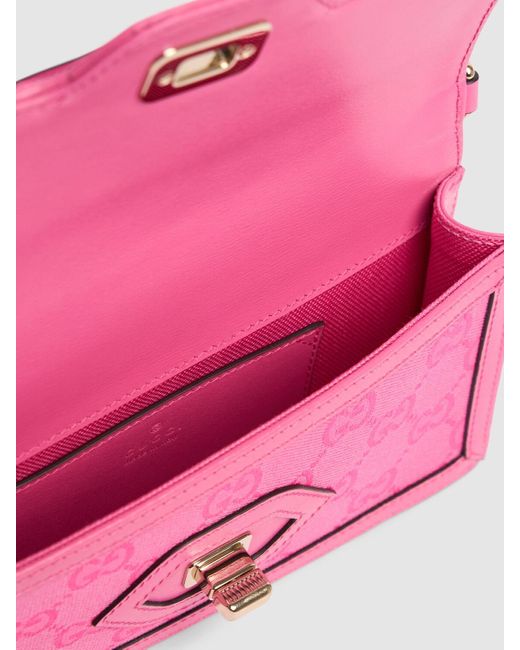 Gucci Mini Luce レザー&キャンバスショルダーバッグ Pink