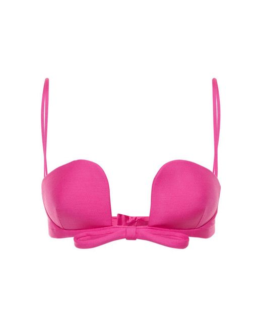 Valentino Pink Damen Krepp-Bh-Top Aus Wolle Und Seide