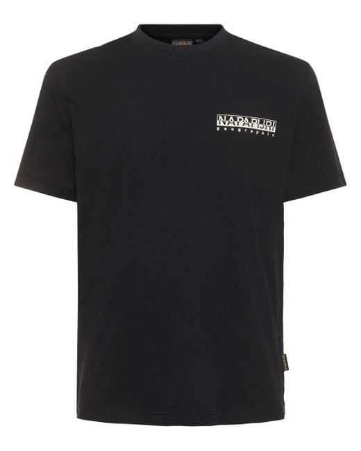 T-shirt s-tahi in cotone di Napapijri in Black da Uomo
