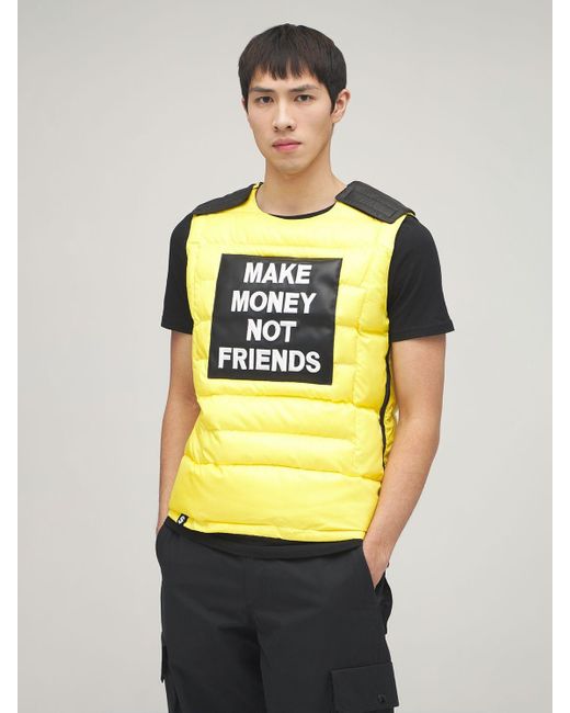 MAKE MONEY NOT FRIENDS Logo Patch Bulletproof Jacket Vest in Yellow for Men  | Lyst