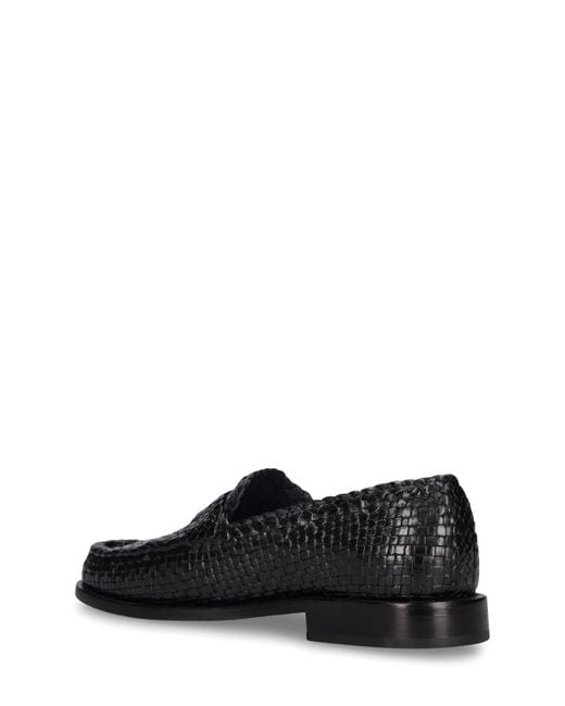 Marni Black 20Mm Woven Leather Loafers for men