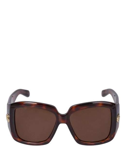 Gucci Brown Eckige Sonnenbrille Aus Acetat "gg1402s"