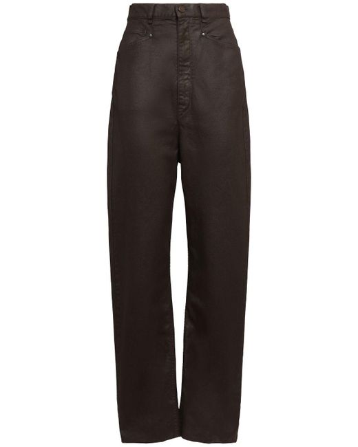 Lemaire シャイニーコーティング ドロップクロッチパンツ Black