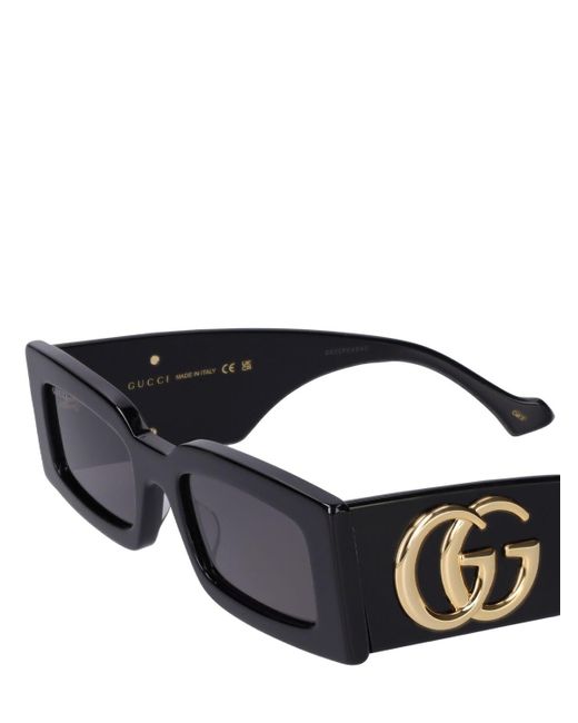 Gucci gg1425s Rectangular Acetate Sunglasses in Black | Lyst Canada