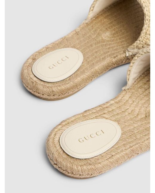 Gucci Natural Interlocking G Espadrille Slides