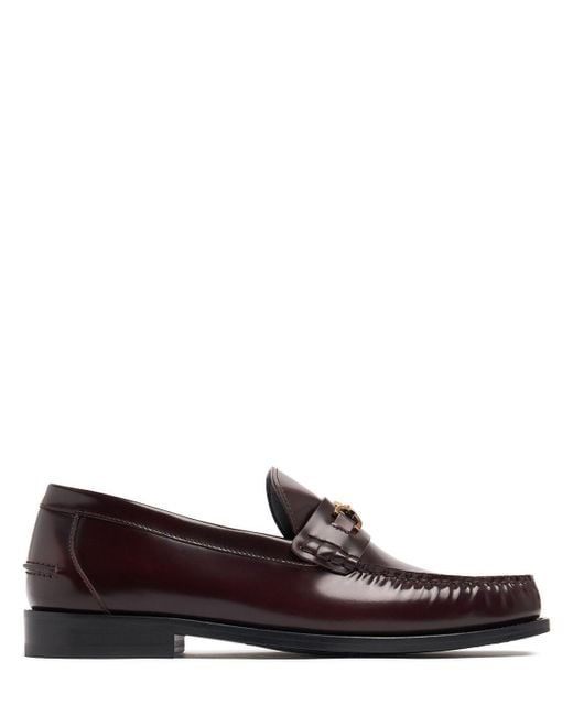 Versace Brown Medusa Leather Loafers for men